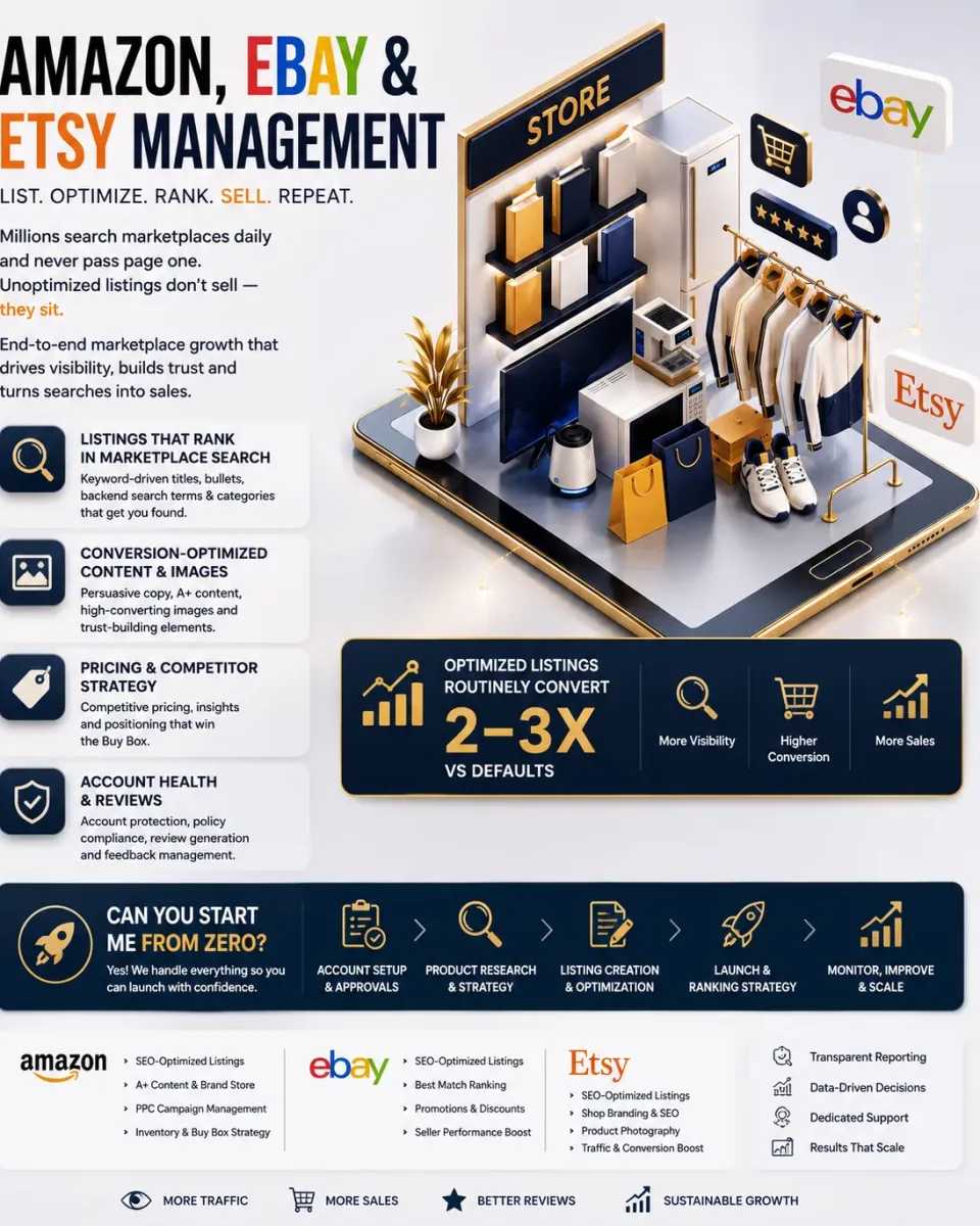 Amazon, eBay & Etsy Management